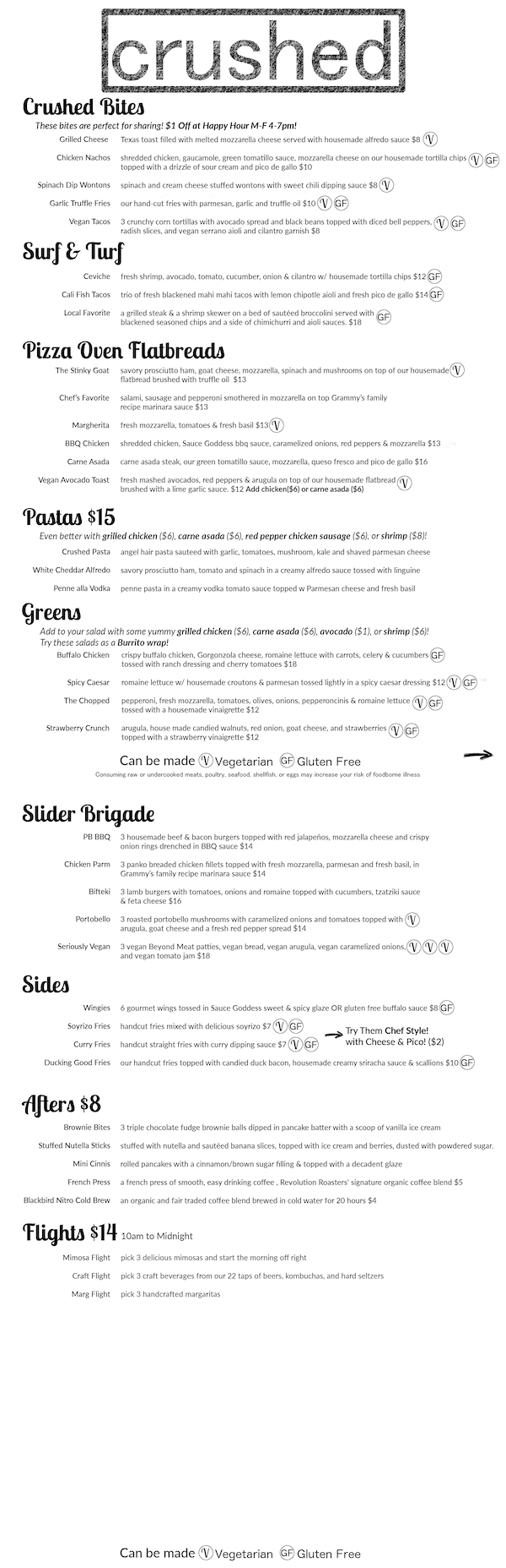 Crushed Brunch & Dinner Restaurant in Pacific Beach